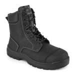 Portwest FD15 Eden Safety Boot S3. Complete protection, the full grain leather upper provides a barrier to all weather conditions. High lace up style with a robust zip for a comfortable fit and reliable support in rugged environments. Injected PU/Rubber outsole for supreme grip and energy absorption
