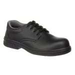Portwest FW80 Steelite Laced Safety Shoe Black. Classic laced safety shoe with padded collar for all day comfort. Minimal design makes this shoe practical, safe and durable.
