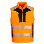 Portwest DX479 Hi Vis Hybrid Baffle Bodywarmer. The DX4 Hi-Vis Softshell Gilet uses a body-mapped design to balance insulation and freedom of movement. Constructed using premium HiVisTex Pro tape, offering freedom of movement due to its segmented construction. Two zipped chest pockets, side entry pockets and internal pockets offer plenty of secure storage space.