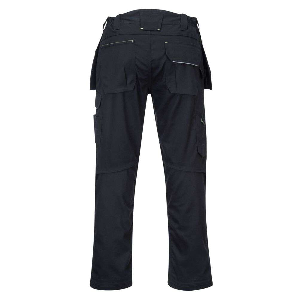 Portwest PW3 Cotton Work Holster Trousers are meticulously designed to offer both durability and comfort, ensuring that you stay productive and comfortable throughout your workday. Whether you're on a construction site, in a workshop, or performing any physically demanding job, these trousers are built to meet and exceed your expectations.