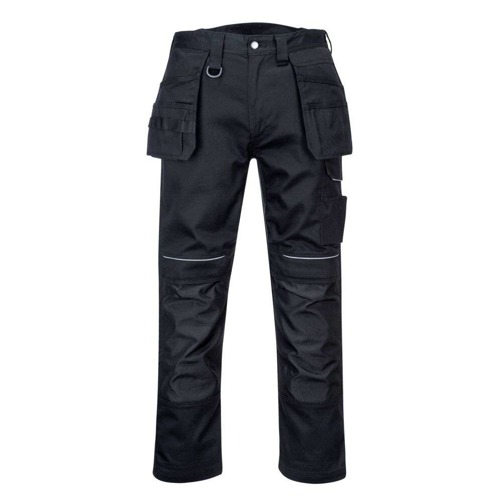 Portwest PW3 Cotton Work Holster Trousers are meticulously designed to offer both durability and comfort, ensuring that you stay productive and comfortable throughout your workday. Whether you're on a construction site, in a workshop, or performing any physically demanding job, these trousers are built to meet and exceed your expectations.
