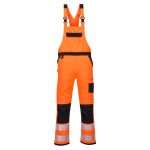 Portwest PW344 Hi Vis Bib and Brace Orange. The PW3 Hi-Vis Bib & Brace combines contemporary design with a modern fit. It offers an impressive range of pockets including a double rule pocket, pre-shaped top loading knee pad pockets and an easy access thigh pocket. Packed full of clever features including HiVisTex Pro reflective tape and an adjustable leg hem for added convenience. Oxford fabric reinforcement at key abrasion points and triple stitching throughout guarantees maximum durability.