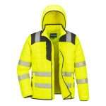 Portwest T165 PW3 Hi Vis Square Baffle Jacket. Packed with lightweight thermal insulation, the PW3 Hi- Visibility Square Baffle Jacket offers an ultrasoft, water resistant solution for outdoor wear. The unique fabric technology locks in the body’s warmth to create a thermal barrier for optimum wearer comfort.