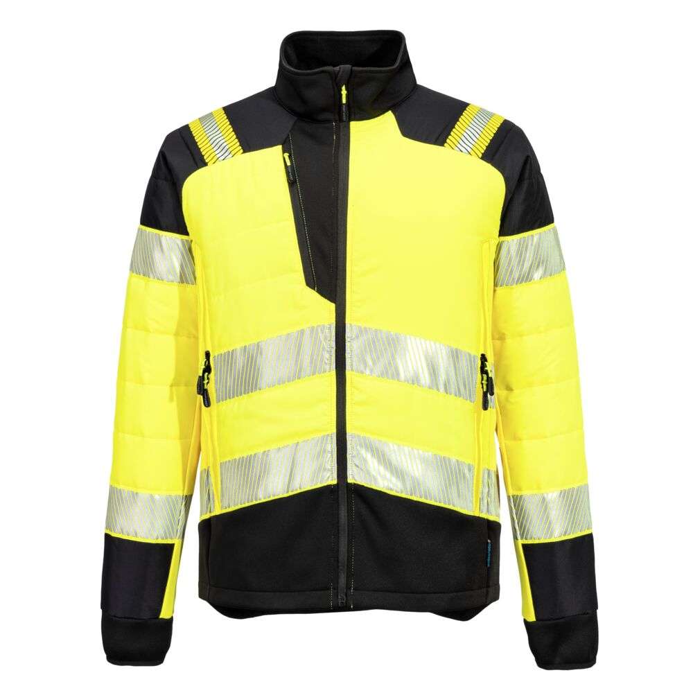Portwest T170 PW3 Hi Vis Hybrid Baffle Jacket. When it comes to workwear that seamlessly blends comfort, protection, and high visibility, the Portwest T170 PW3 Hi-Vis Hybrid Baffle Jacket stands out as a top choice for professionals across various industries. Whether you're navigating outdoor construction sites, managing traffic, or working in low-light conditions, this jacket ensures you stay safe without compromising on comfort.