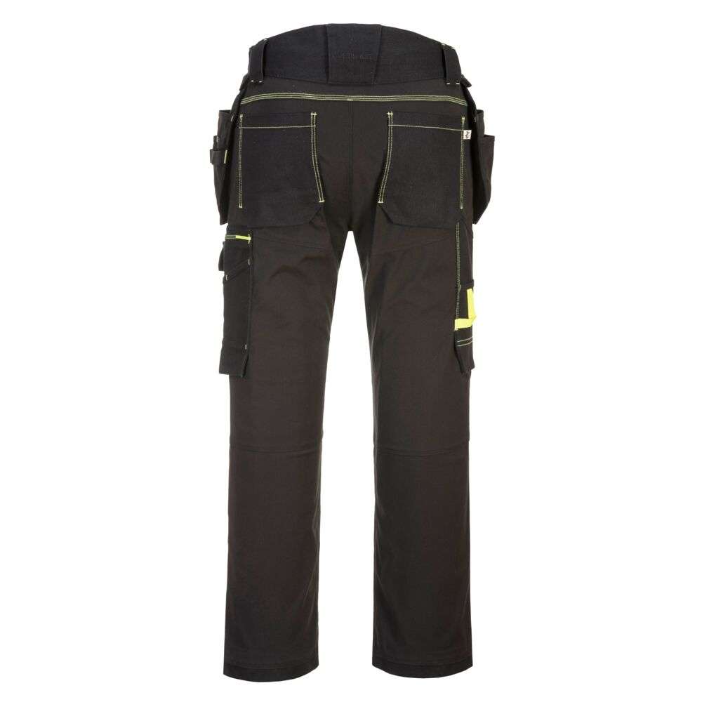 Portwest WX3 Eco Stretch Holster Trousers stand out as a premier choice. Designed with the active professional in mind, these trousers offer an exceptional blend of eco-friendly materials and superior craftsmanship to ensure you remain comfortable and agile throughout your workday.
