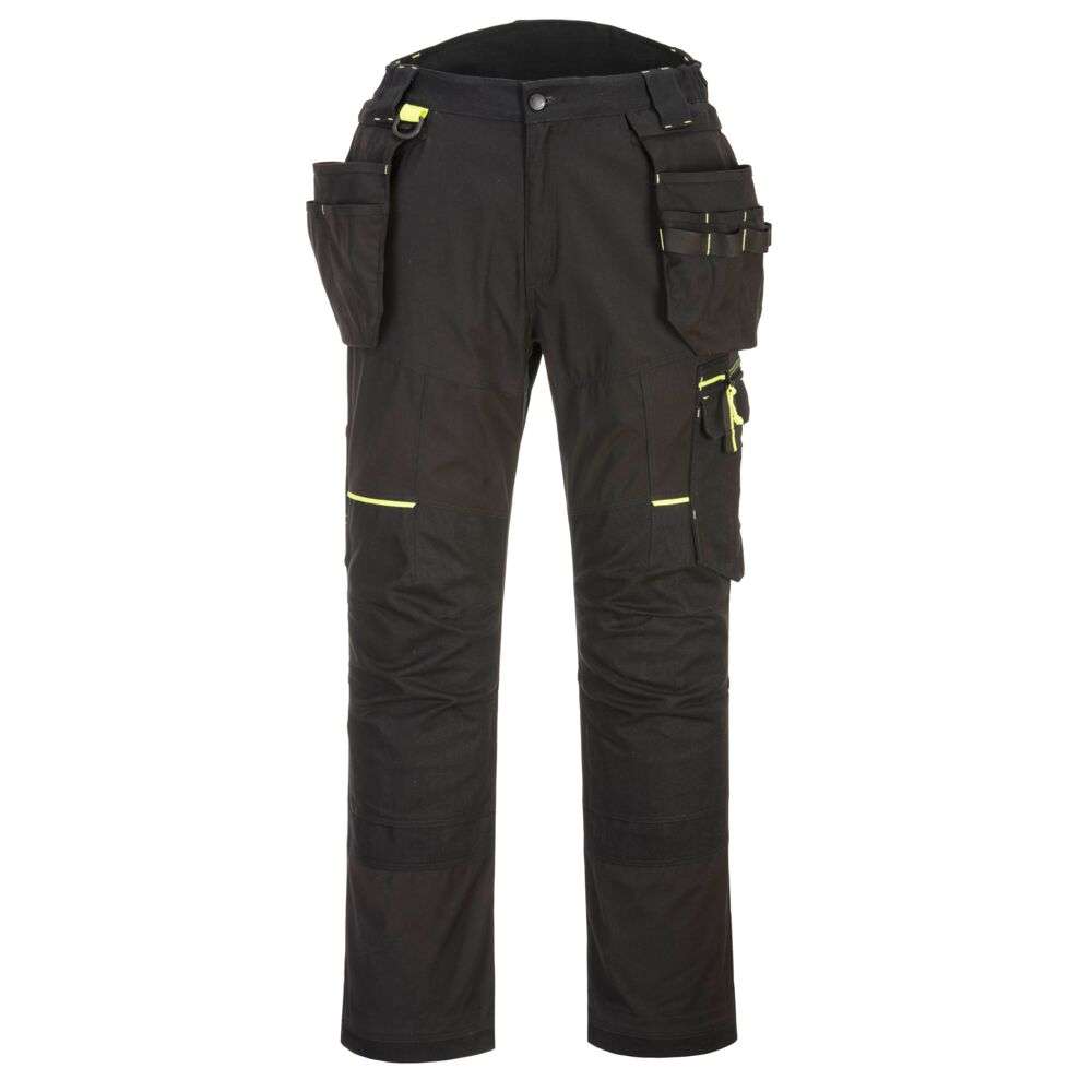 Portwest WX3 Eco Stretch Holster Trousers stand out as a premier choice. Designed with the active professional in mind, these trousers offer an exceptional blend of eco-friendly materials and superior craftsmanship to ensure you remain comfortable and agile throughout your workday.