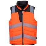 Portwest PW374 Hi Vis Reversible Bodywarmer. The Portwest PW374 bodywarmer design is characterised by its stylish contemporary fit, multiple practical features & durable stain resistant hi vis fabric