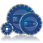 ABX90 Abrasive Materials Diamond Blades. Professional-grade diamond cutting blade showcasing precision engineering for utility and construction applications. The high-quality segmented diamond blade features a robust steel core with industrial-grade diamond segments welded around the circumference, designed for cutting through concrete, masonry, stone, and other hard materials. The blade displays the characteristic metallic finish with clearly visible diamond-embedded cutting segments that ensure superior cutting performance and extended tool life. Perfect for power tools used in construction, civil engineering, and utility maintenance work. This heavy-duty cutting disc represents the reliability and professional quality that tradespeople depend on for demanding jobsite conditions.