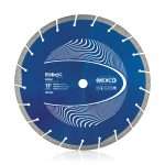 Asphalt Diamond Saw Blade. Professional-grade diamond cutting blade showcasing precision engineering for utility and construction applications. The high-quality segmented diamond blade features a robust steel core with industrial-grade diamond segments welded around the circumference, designed for cutting through concrete, masonry, stone, and other hard materials. The blade displays the characteristic metallic finish with clearly visible diamond-embedded cutting segments that ensure superior cutting performance and extended tool life. Perfect for power tools used in construction, civil engineering, and utility maintenance work. This heavy-duty cutting disc represents the reliability and professional quality that tradespeople depend on for demanding jobsite conditions.