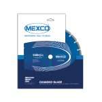 General Purpose Diamond Blade Mexco GP X10 Grade Blade Packaging. Professional-grade diamond cutting blade showcasing precision engineering for utility and construction applications. The high-quality segmented diamond blade features a robust steel core with industrial-grade diamond segments welded around the circumference, designed for cutting through concrete, masonry, stone, and other hard materials. The blade displays the characteristic metallic finish with clearly visible diamond-embedded cutting segments that ensure superior cutting performance and extended tool life. Perfect for power tools used in construction, civil engineering, and utility maintenance work. This heavy-duty cutting disc represents the reliability and professional quality that tradespeople depend on for demanding jobsite conditions.