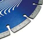 General Purpose Diamond Blade Mexco GP X10 Grade Blade segment. Professional-grade diamond cutting blade showcasing precision engineering for utility and construction applications. The high-quality segmented diamond blade features a robust steel core with industrial-grade diamond segments welded around the circumference, designed for cutting through concrete, masonry, stone, and other hard materials. The blade displays the characteristic metallic finish with clearly visible diamond-embedded cutting segments that ensure superior cutting performance and extended tool life. Perfect for power tools used in construction, civil engineering, and utility maintenance work. This heavy-duty cutting disc represents the reliability and professional quality that tradespeople depend on for demanding jobsite conditions.