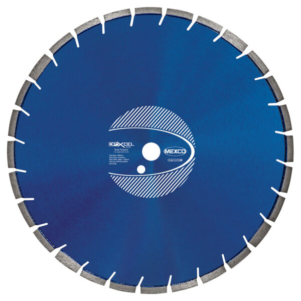 Dual Purpose diamond blade for saws. Cuts various materials such as brick and breeze blocks.