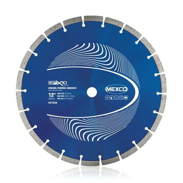 GP Concrete Diamond Blade Mexco X10 Grade Saw Blade.The GPX10 offers a cost effective solution for the user who requires a diamond blade that can cope with the cutting of the most widely used non-abrasive building materials.