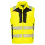 Portwest DX479 Hi Vis Hybrid Baffle Bodywarmer. The DX4 Hi-Vis Softshell Gilet uses a body-mapped design to balance insulation and freedom of movement. Constructed using premium HiVisTex Pro tape, offering freedom of movement due to its segmented construction. Two zipped chest pockets, side entry pockets and internal pockets offer plenty of secure storage space.