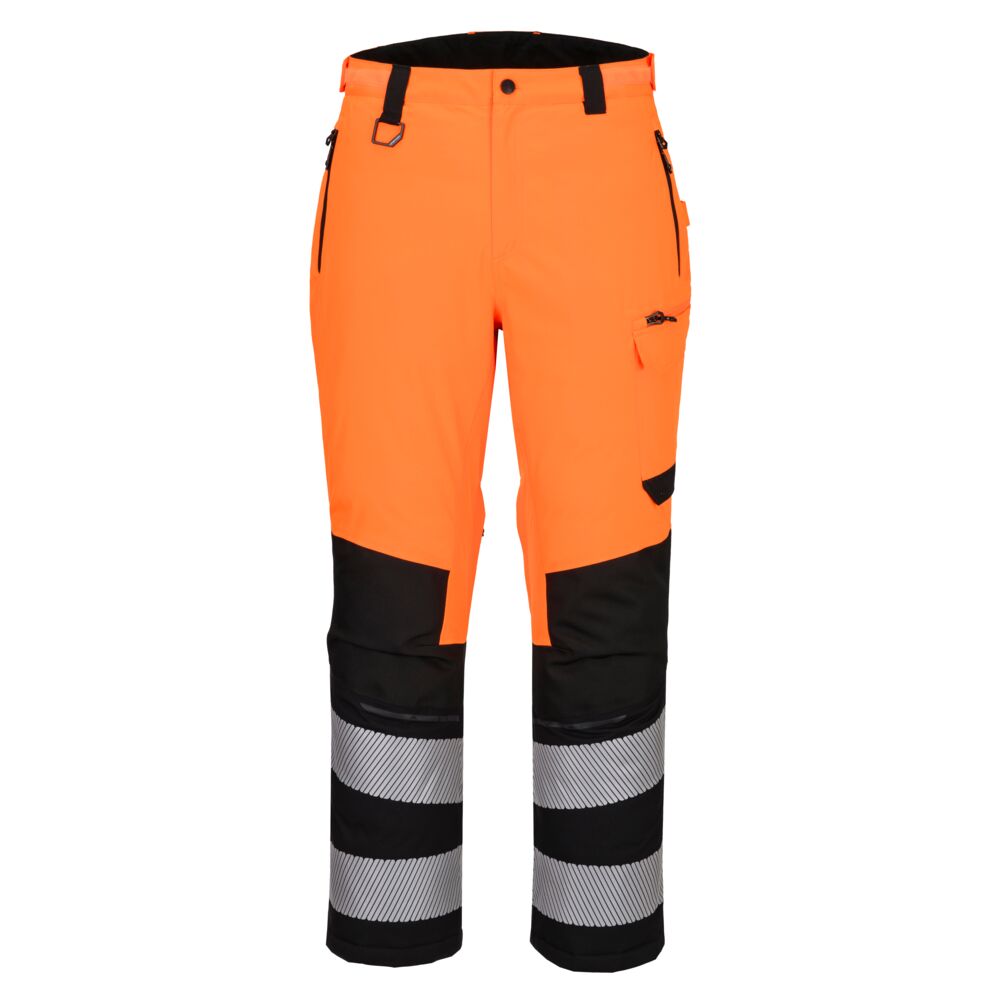 Portwest EV4 Hi Vis Expedition Trouser EV402OBR - features dynamic stretch waterproof fabric with a high loft downlike fill to ensure unparalleled warmth and comfort.