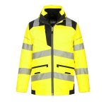 Portwest PW367 Hi Vis Breathable 5 in 1 Jacket Yellow. Stay visible, comfortable and protected with this superb 5-in-1 breathable jacket. This cleverly designed garment is highly adaptable to all seasons and a variety of working conditions for multi-functional use. The outer jacket has a multi-pocket solution with a dedicated space for your phone, keys or gloves while the inner waterproof jacket has padded lining for maximum warmth and comfort.